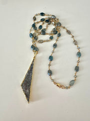 Dark Lab Triangle Druzy Necklace