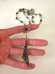 Dark Lab Triangle Druzy Necklace