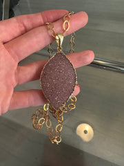 Pink Druzy Necklace