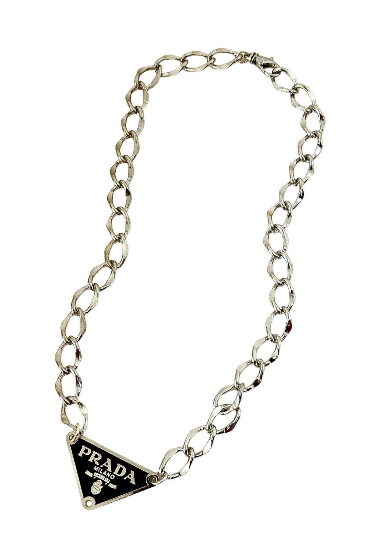 P-RAD Black & Shiny Silver Tag Necklace