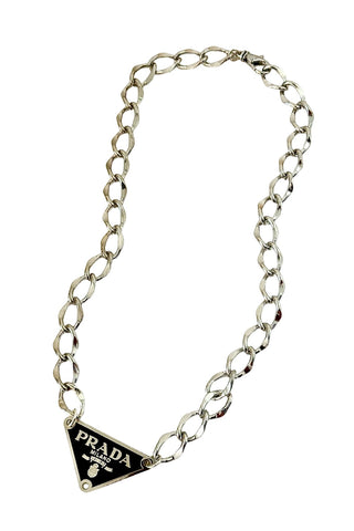 P-RAD Black & Shiny Silver Tag Necklace