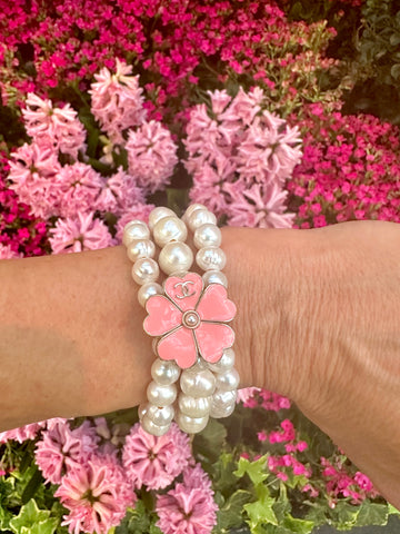 CC Pink Flower Button bracelet