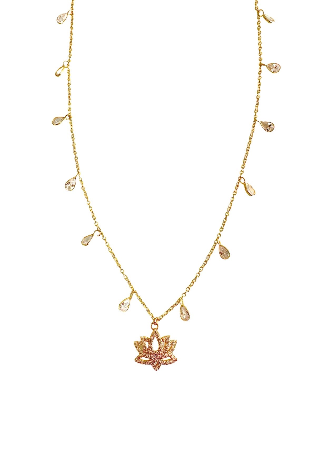 Lotus CZ Necklace