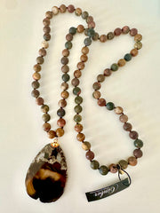 Large Agate Beaded Necklace