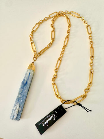 Kyanite Gold Statement Necklace