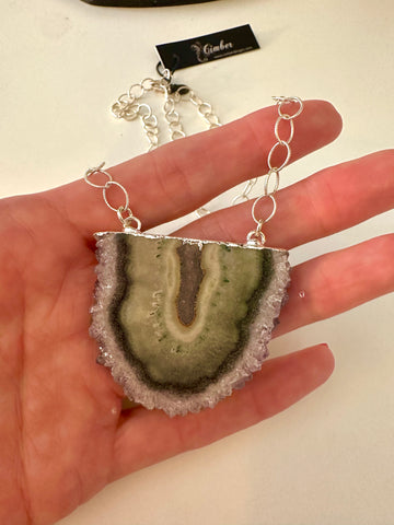 Purple & Green Stalactite Necklace