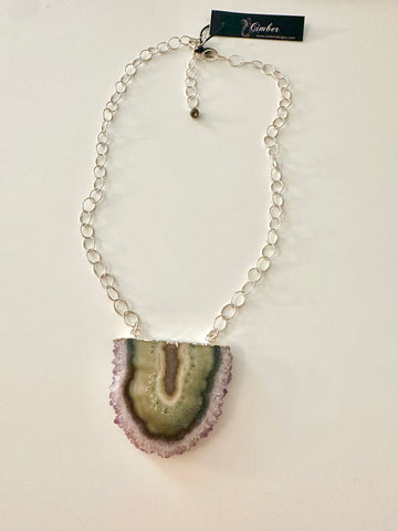 Purple & Green Stalactite Necklace