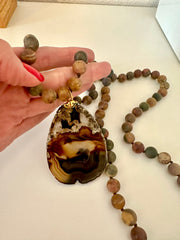 Large Agate Beaded Necklace