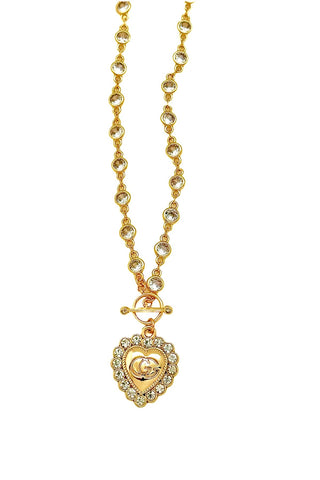 GG CZ Heart Necklace