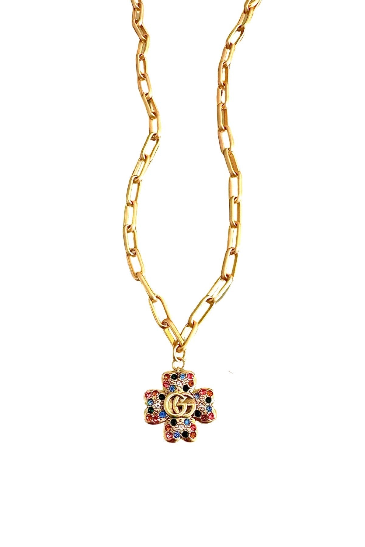 GG CZ Clover Necklace