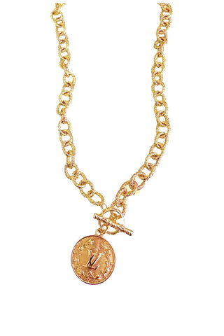 LV Golden Medallion Necklace