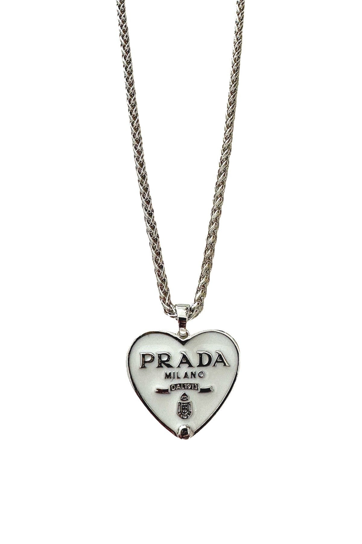 P-RAD White & Silver Heart Necklace