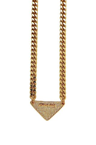 P-RAD CZ Gold Tag Necklace