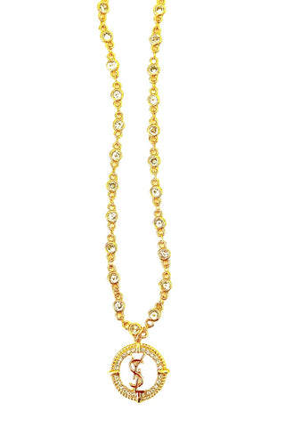 YSL Gold CZ Necklace