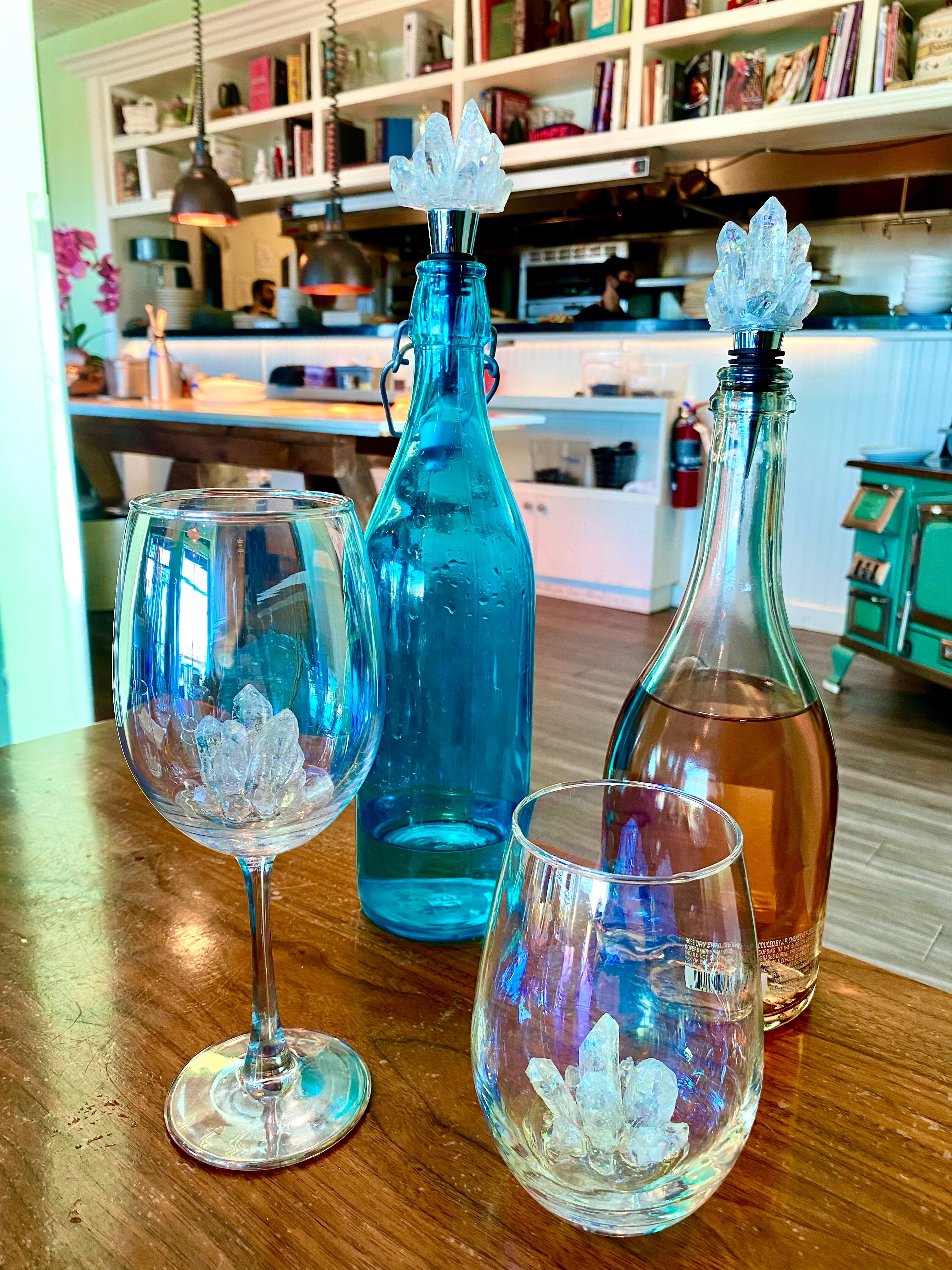 Unique Aura Aerating No Spill Wine Glasses - Set of 2 Stemless Glasses